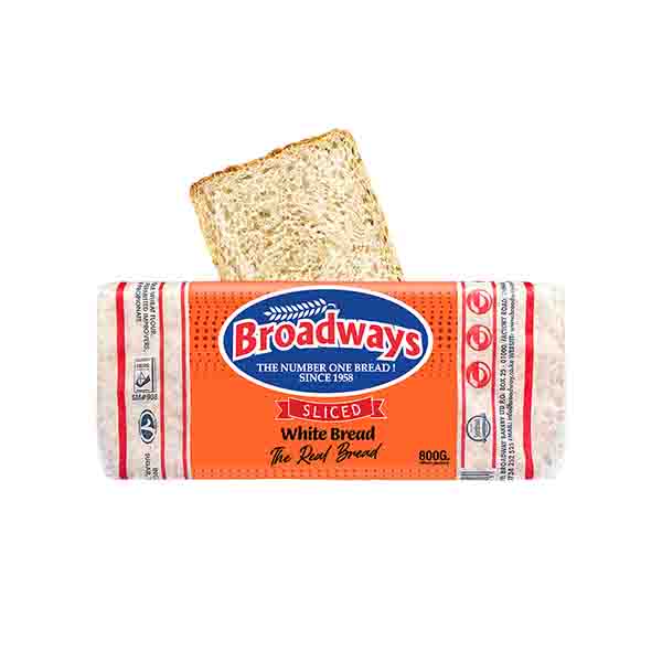 Broadways White Sandwich Sliced Bread 800G